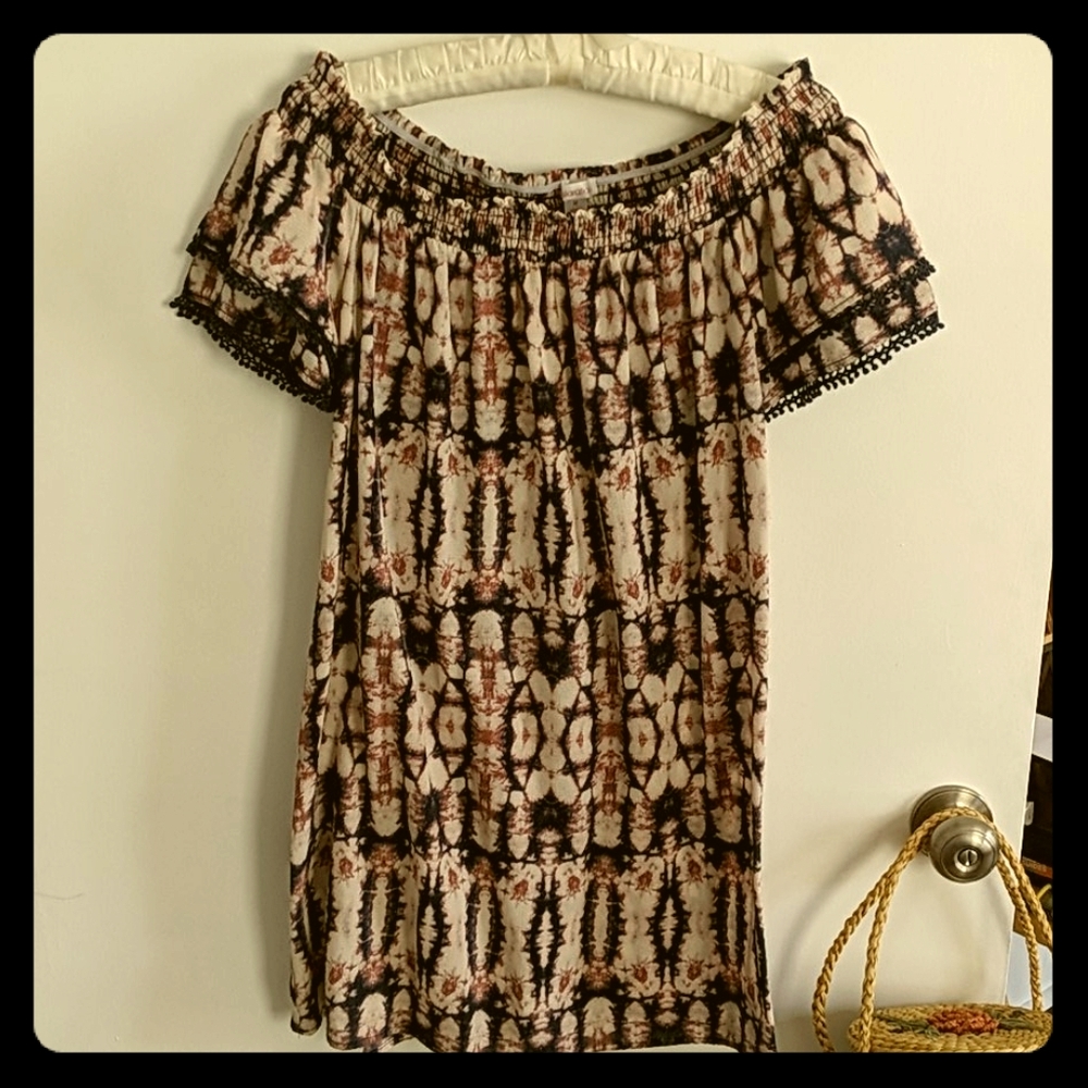 Tie dye off the shoulder dress
